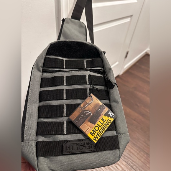 Highland Tactical EXPO Molle Webbing Crossbody Bag Adjustable Sling Bag - Gray - Picture 2 of 12